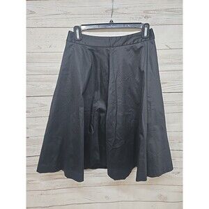 Boden‎ Women's Size 4R Solid Black Circle Skirt A Line UK 8R Lined Zipper Knee